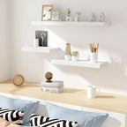Fun Memories Deep Floating Shelves - 16" W x 9.3" D x 1.6" H Rustic White Wall Shelf - Wall Mounted Shelves for Storage - Woo