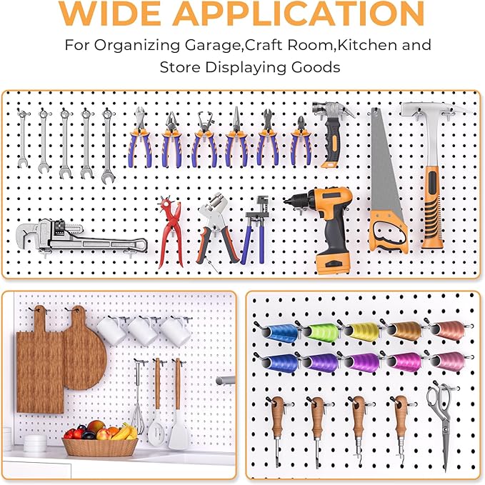 INCLY 50 Pack 6 Inch Pegboard Hooks, 1/4" Heavy Duty Peg Board Hooks Accessories with Rubber Tipped, Peg Board Tool Hangers F