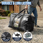 TAILI Extra Large Moving Bags, 8 Pack Black Heavy Duty Totes For Storage with Visible Window, Wrap Around Handles, Storage Ba