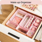 Vtopmart 25 PCS Plastic Drawer Organizers Set, 4-Size Versatile Bathroom and Vanity Drawer Organizer Trays, Storage Bins for 