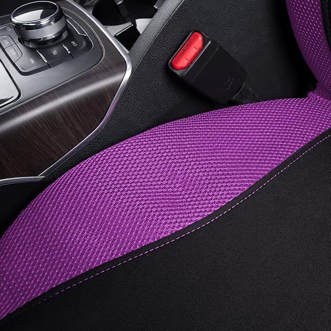 Flying Banner Butterfly car seat Covers ful Set Fashion Universal Lady Woman Female Rear Bench Split Colorized (2 Fronts, Pur