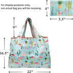 allydrew Large Foldable Tote Nylon Reusable Grocery Bags, 6 Pack