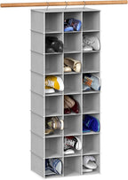 Simple Houseware 24 Section Shelves Hanging Shoes Organizer Holder for Closet, Gray