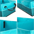 Collapsible Waterproof Car Trunk Organizer, Soft PVC Storage Bin with Rugged PVC-Coated Fabric for SUV & Truck (Aqua Blue, PLU