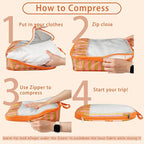 7 Pcs Compression Packing Cubes for Travel Luggage, Lightweight Suitcase Organizer Bags Set, Compression Packaging Cube for T