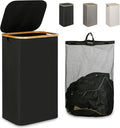 iEGrow Laundry Hamper with Lid, 110L Large Laundry Hamper with Handle and Lid, Collapsible Clothes Basket Organizer with Remo