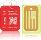 Engraved Aluminum Luggage Tag, American Flag Suitcase ID Tag with Smart QR Code for Lost & Found, Shows Scanner’s Location Wh