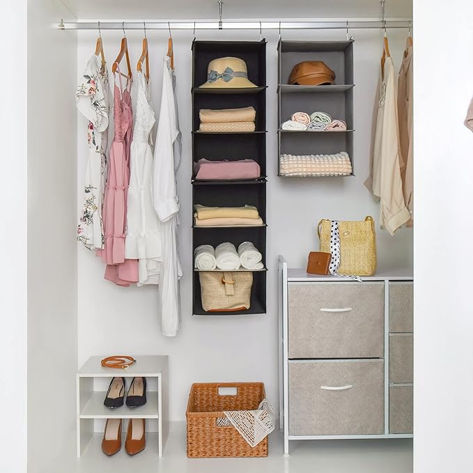 GRANNY SAYS 6-Shelf Hanging Organizer for Closet, Separable to 2 Pack 3-Shelf Hanging Shelves, Hanging Organizer for Bedroom,