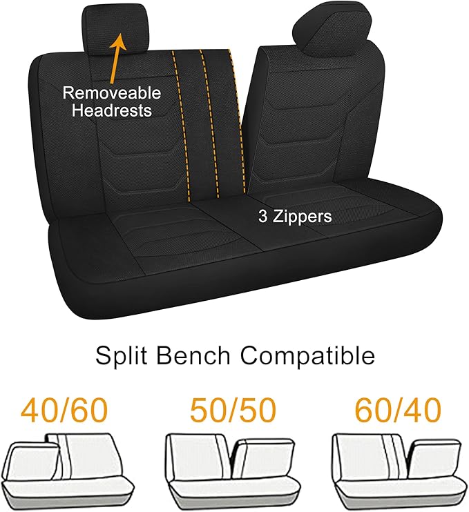 3D Air Mesh Car Seat Cover Full Sets Washable and Breathable Premium Cloth Automotive Vehicle Seat Covers for Cars Interior, 
