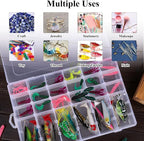 OUTUXED 8 Pack 36 Grids Clear Plastic Storage Boxes with Adjustable Dividers, Beads Storage Containers, Jewelry and DIY Craft