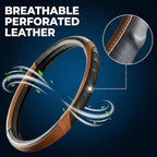 18 Inch Semi Truck Steering Wheel Cover for Freightliner Cascadia, Kenworth T680 T880, Peterbilt 579 & Volvo VNL – Heavy Duty Anti-Slip Leather Grip for Big Rig Class 8 Trucks – Brown