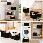 OIASKET Storage Baskets for Organizing, Woven Decorative Baskets for Shelves - Books, Towels, and Clothes, Cotton Rope Toy St