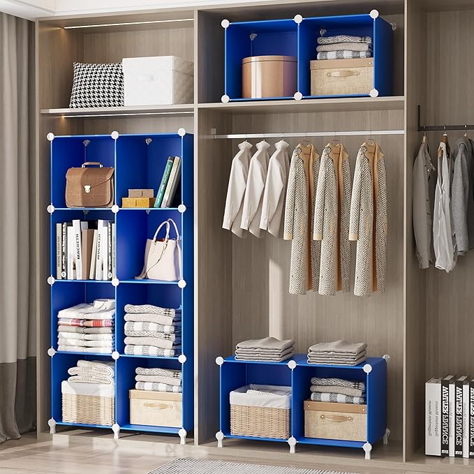 AWTATOS Cube Storage Organizer, 6 Cube Closet Organizers and Storage Shelves, DIY Stackable Bookshelf for Bedroom, Home, Admi