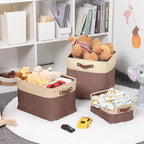 HNZIGE Large Fabric Storage Bins (3 Pack) Canvas Baskets for Storage Clothes Toys, Closet Baskets with Handles for Organizing