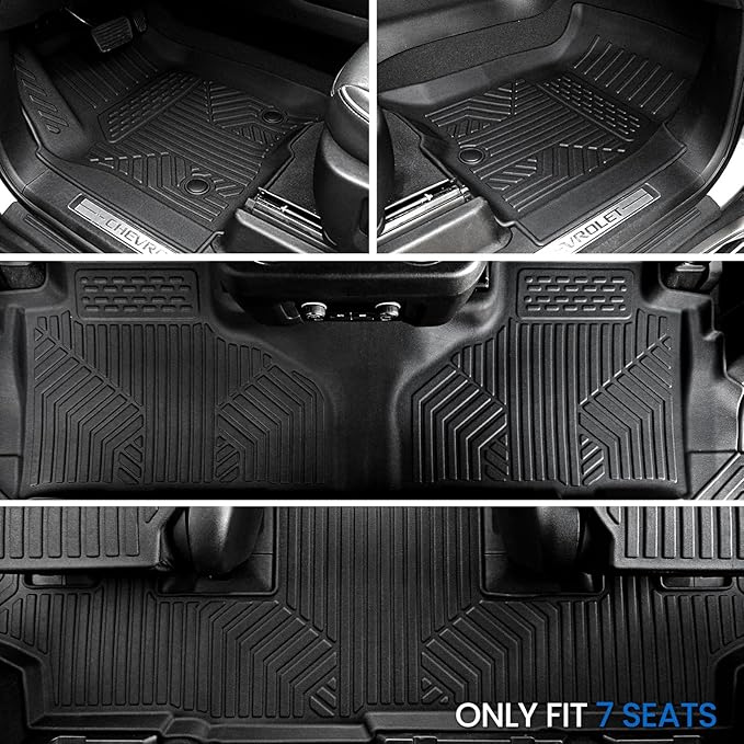 Floor Mats Cargo Mat for 2021-2024 2025 2026 Chevrolet Chevy Suburban/GMC Yukon XL 7 Seats Car Mat Accessories, All Weather TPE Full Set Trunk Cargo Liner (Floor Mats Set)