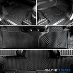Floor Mats Cargo Mat for 2021-2024 2025 2026 Chevrolet Chevy Suburban/GMC Yukon XL 7 Seats Car Mat Accessories, All Weather TPE Full Set Trunk Cargo Liner (Floor Mats Set)