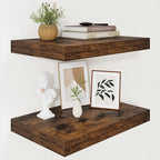 Vivelove 12" Deep Floating Shelves for Wall 16" Long, Wall Shelves for Living Room Bedroom Bathroom Kitchen Laundry Room, Far