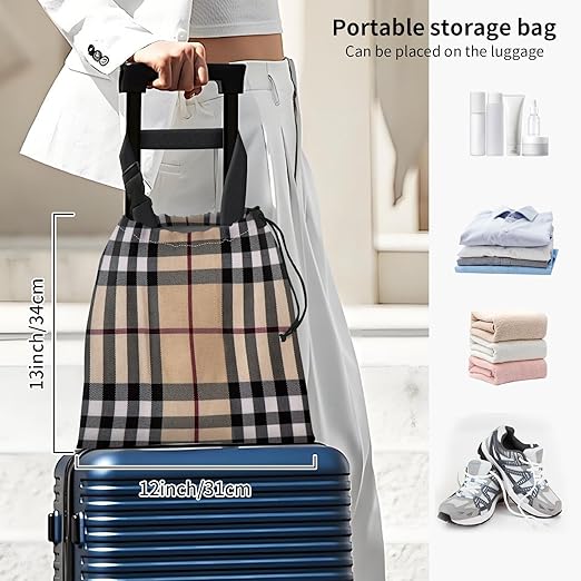 Car Trash Bag Large Hanging Can for Back of Seat, Cute Waterproof Car Garbage Bag for Vehicle, Travelling, Outdoor Luxury Plaid