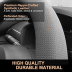 PINCTROT D Shaped Nappa Leather Steering Wheel Cover, Slim Fit No Bulk Design, One Piece Leather with Breathable Perforation,