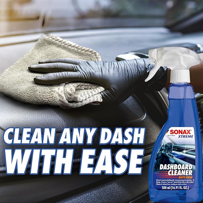 SONAX Dashboard Cleaner 283241 | Premium Interior Cleaner & Protectant for Plastic, Vinyl, & Rubber | Anti-Static, Low-Glare,