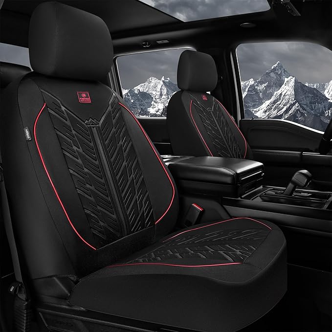 CAR PASS Waterproof Car Seat Covers Front Seats,Neoprene Seat Covers 3D Tyre Embossed,All-Weather Automotive Seat Cover Non-S