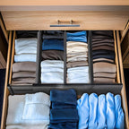 Utoplike Bamboo Drawer Dividers Large, 4'' High Adjustable Kitchen Drawers Organizers for Clothing, Spring Loaded, Works in B