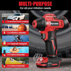 Tire Inflator Compatible with MILWAUKEE 18V Max Battery, 160 PSI Cordless Air Compressor With 12V DC Car Adapter,LCD Digital Pressure Gauge for Car, Bike, Sport Ball (No Battery)