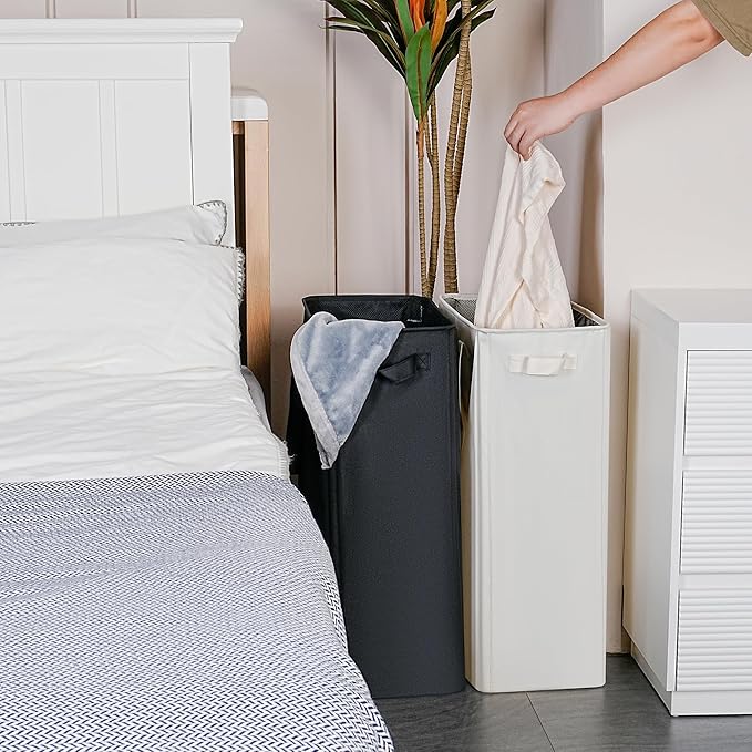 efluky Slim Laundry Basket, Narrow Laundry Hamper with Handles, Collapsible Dirty Clothes Hamper, Tall Laundry Bin for Laundr