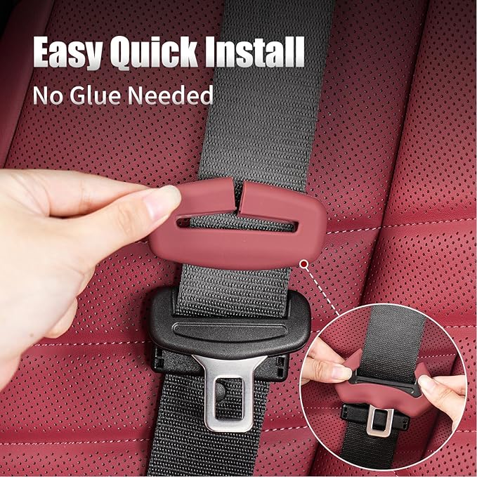 5pcs Car Seat Belt Buckler Cover, Silicon Anti-Scratch Seatbelt Buckler Protector Silencer Clip Holster for BMW Accessories, Car Interior Accessories for Men and Women (5pcs Light Brown)
