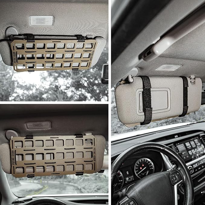 PETAC GEAR Car Sun Visor EDC Orgnaizer|Auto Rigid Molle Panels For Vehicles Car Seat Back Organizer Tactical Gears Rack Truck Mount Panels (Dark Earth)