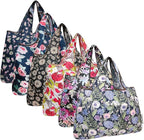 allydrew Large Foldable Tote Nylon Reusable Grocery Bags, 6 Pack