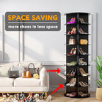 SpaceAid 8 Tier Rotating Shoe Rack Tower, Spinning Shoe Display Lazy Susan, Revolving 360 Shoe Rack Storage Round Carousel, V