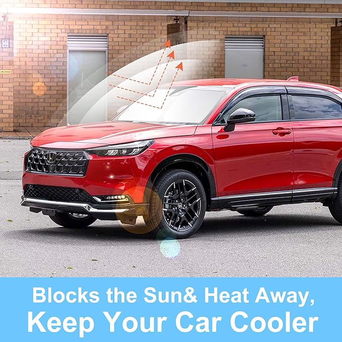 Front Windshield Sun Shade Foldable Car Front Window Sun Shade Windshield Shade Custom Fit for 2023-2025 2026 Honda HR-V Block UV Rays Heat Keep Car Cooler
