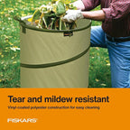 Fiskars Kangaroo Collapsible Spring Up Garden Bag for Yard Waste, Grass, Branches & Weeds, Tear & Mildew Resistant Vinyl-Coat