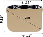 IOKONE Coin Side Pocket Console Side Pocket Leather Cover Car Cup Holder Auto Front Seat Organizer Cell Mobile Phone Holder (Beige)