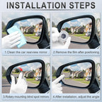 LivTee Blind Spot Mirror, 2" Round HD Glass Frameless Convex Accessories with Suction Cup, ABS Housing, 360° Adjustable Wide-Angle Rear View Mirror for Cars, SUVs, and Trucks, Pack of 2