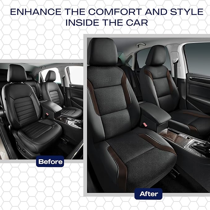 Skechers Memory Foam Car Seat Covers, Air Cool Mesh Thick Seat Covers,Car Seat Covers Front Seats Airbag Compatible, Automoti