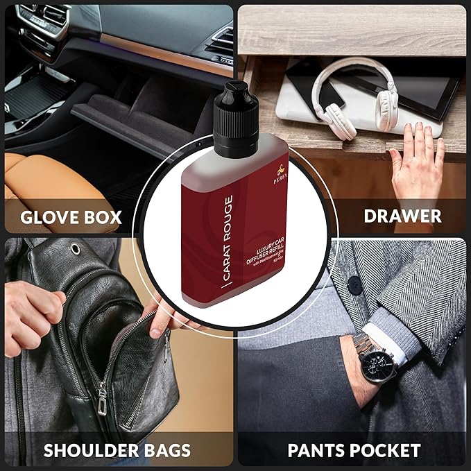 Carat Rouge Car Air Fresheners (Refill) | Affordable Fragrance for Women | 50ml Diffuser Refill with 3-Month Long-Lasting Aro