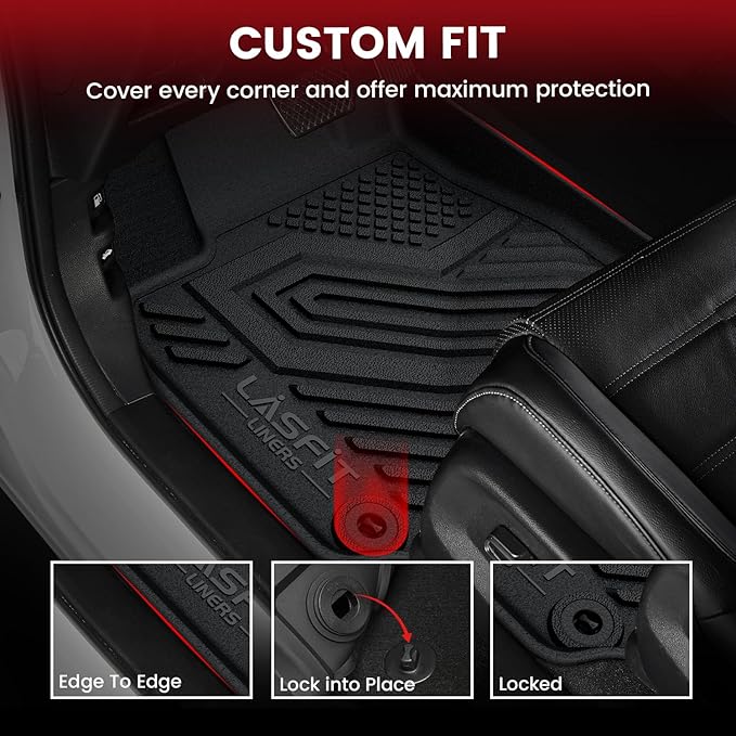 LASFIT Floor Mats & Trunk Mat for Honda CR-V 2017-2022 EX-L/EX/Touring/LX/Special Edition, All Weather Protection TPE Floor Liners 1st & 2nd Row & Cargo Mat in Lower Position (NOT for Hybrid)