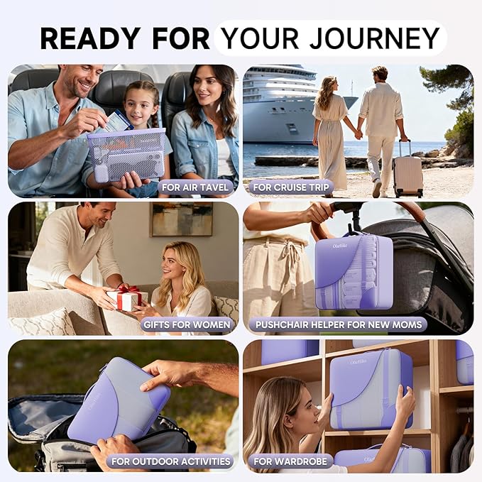 11 Set Packing Cubes for Travel, Gifts for Women Mom Kids,TSA Approved Bags for Makeup, Cosmetic, Toiletry, Suitcase Organize