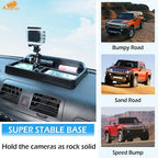 Aunginsy Center Console Dashboard Storage Organizer Tray with Dash Cam Mount Holder Compatible with Hummer H3 2005-2009, Car Cameras Bracket for Go pro/Action Camera Video Record Accessories