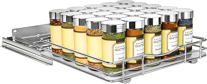 LYNK PROFESSIONAL® Pull Out Spice Organization for Cabinets - 10-3/8 inch Wide – Spice Rack for Inside Cabinets, Slide Out Sp