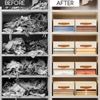 Homsorout Drawer Organizers and Storage - 8 Pack Foldable Pants Organizer with Clear Window & Handles, Fabric Closet Organize