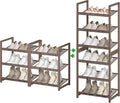 6 Tier Shoe Rack, Stackable Shoe Storage with Mesh Shelves, Holds 12-15 Pairs, Metal Shoe Organizer for Entryway Closet Garag