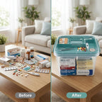Pulseplay Clear Medicine Organizer Storage Box with Handle Medicine Organizer Box with Removable Tray Multipurpose Medicine C