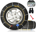 Auto Fixing Snow Chains, 2 x 12 mm, 30s Quick Installation of Tire Chains with Automatic Tensioner, Universal Emergency Tire 