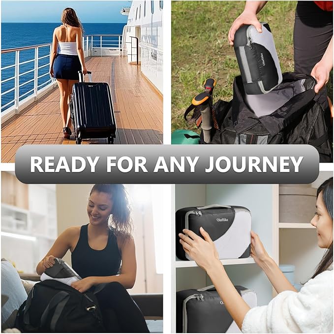 8 Set Packing Cubes for Travel, Gifts for Women Mom,Anti-Tearing Suitcase Organizer for Luggage with Shoe & Hanging Toiletry 