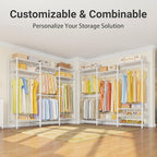 VIPEK V5 Portable Closet Wardrobe Heavy Duty Clothes Rack, Freestanding Clothing Racks with 4 Hang Rods & 8 Shelves, Adjustab