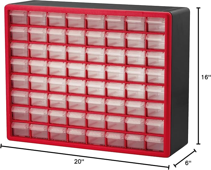 Akro-Mils 64-Drawer Plastic Drawer Storage Cabinet for Garage Organization, Bead Organizer, Building Bricks Storage, Teacher 