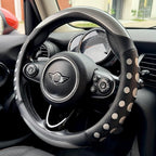 PINCTROT Large Size Race Grip Steering Wheel Cover, Anti Slip Silicone Perforated Design with Soft Touch Padding, Enhanced Grip for Sporty Driving 15.5-15.75 Inch (Racing Silver)